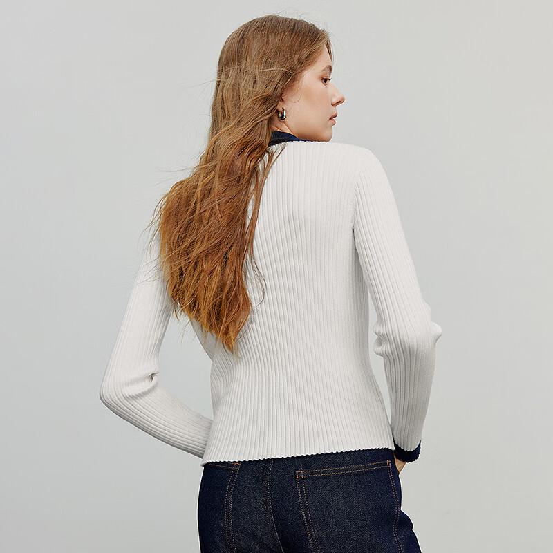 Chuyu Women's Color-Block Wool Blend Knit Sweater