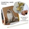 Набор белых угольных карандашей Brusarth Professional Набор из 3 белых карандашей для набросков и выделения - Рисование, Эскизирование, Штриховка, Растушевка,