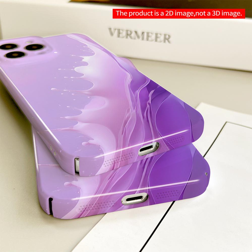 Purple Liquid Splash Phone Case All inclusive film hard phone case, compatible with iPhone 18 Pro Max 17 16 15 14 13 12 11