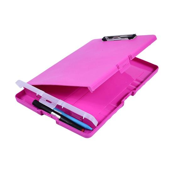 File Folder Organizer with Strong Lock Non-Slip Clips Hanging Holes 3-in-1 Clipboard Pencil Case File