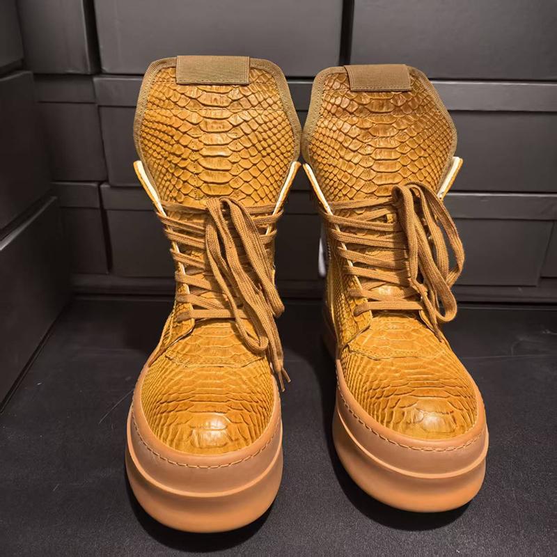 Мужские и женские кроссовки ручной работы из натуральной кожи с тиснением под змеиную кожу, повседневные, с высоким верхом, унисекс, с круглым носком, на шнуровке, Ipeprs Geo-basket, красивые ботинки