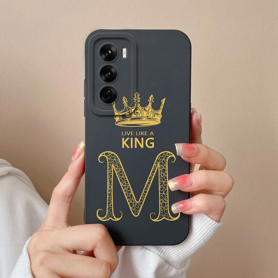 Чехол для телефона Oppo Realme Narzo N63 C63 C61 Reno12 Pro F Reno 12 Мягкий силиконовый чехол для камеры Fashion King Crown Letters Shell Capa для Oppo