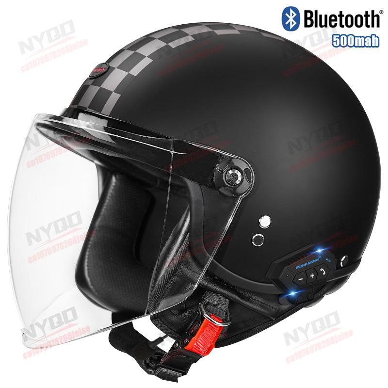 Мотошлем с открытым лицом Bluetooth 3/4 Продвинутая технология для максимального комфорта при длительных поездках для взрослых Всесезонный