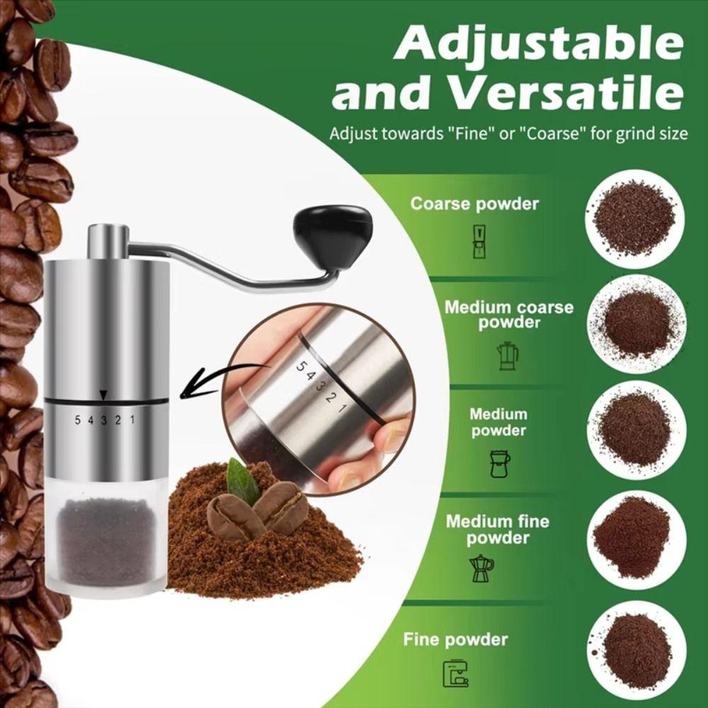 Clear Bin Manual Coffee Grinder Detachable Portable Coffee Grinding Machine Household