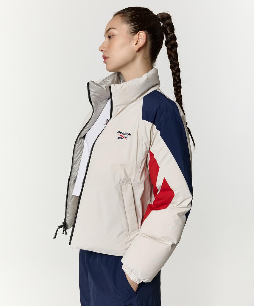 Reebok Векторная двусторонняя укороченная пуховая куртка (W) - бежевый