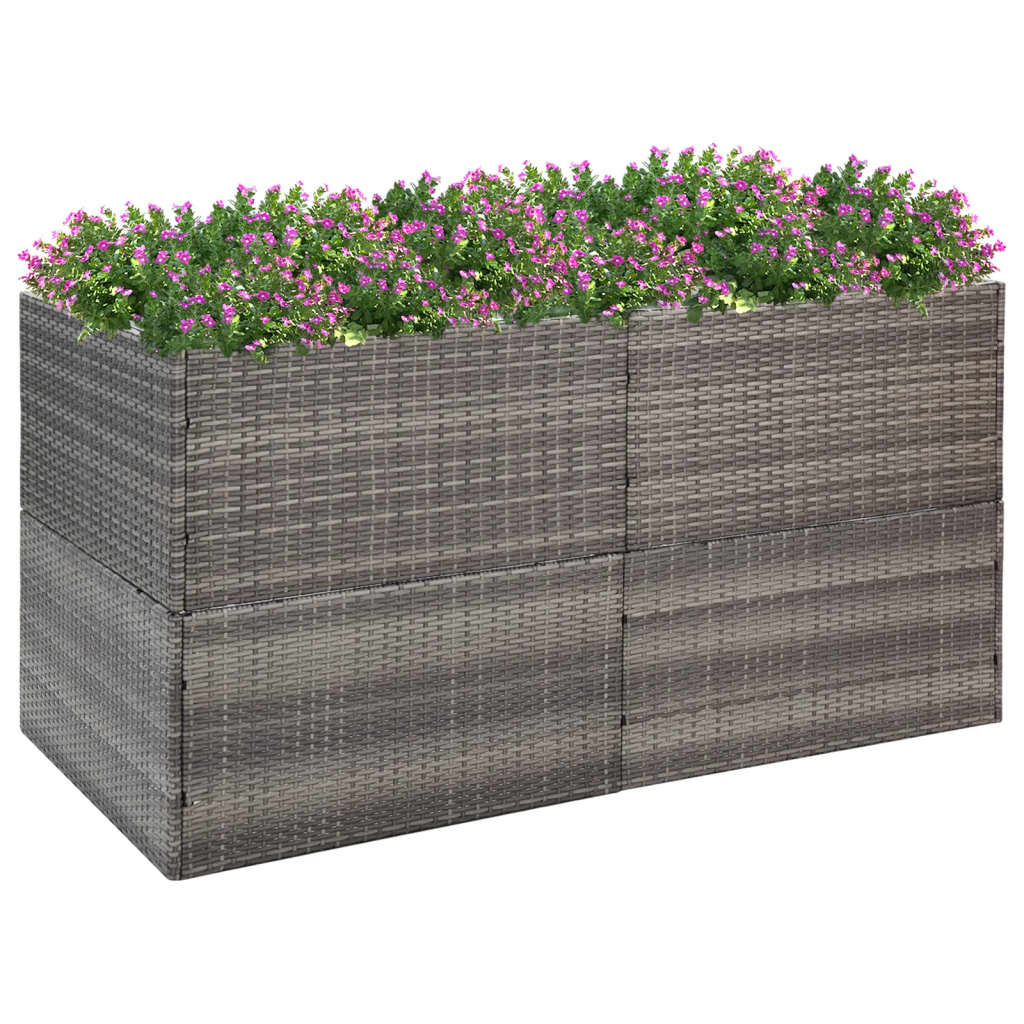 Vidaxl Donica Ogrodowa, Szara, 157X80X80 Cm, Rattan Pe