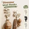 2Pcs Strong Adhesive Wall Mounted Hooks Dinosaur Silhouette Plastic Coat Hooks  For Schoolbag Towel