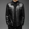 Осень и зима Новая мужская кожаная куртка Кожаная куртка Локомотив Кожаная куртка Модная молодежная ветрозащитная бархатная кожаная куртка Куртка