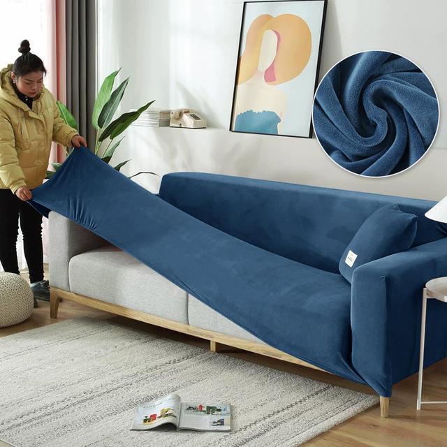 Чехол на диван, эластичные бархатные противоскользящие чехлы для дивана для гостиной, L-образный секционный чехол для дивана, чехлы на кресла