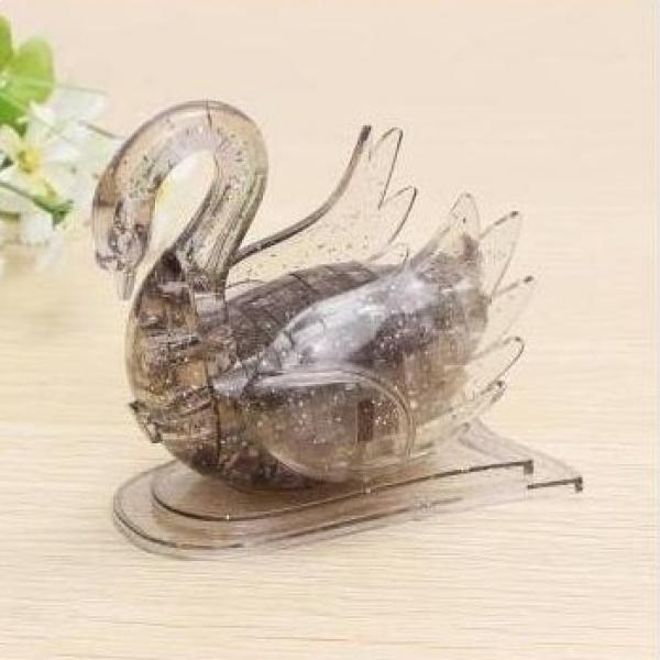 3D Puzzle of Transparent Crystal Effect Swan