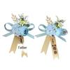 Mori Style Wedding Corsage Set: Bride & Groom Boutonnieres, Family Pins, Groomsmen & Bridesmaids Corsages