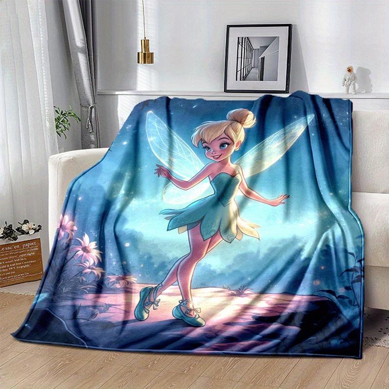 1pc Tinker Bell Printing Blanket - Soft, All-Season Throw for Office Blanket, Car, Travel