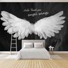 3D настенные обои абстрактный европейский ангел с белыми крыльями фото настенная живопись гостиная ТВ диван фон стена домашний декор