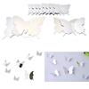 Sale Silver Mirror Wall Art Wall Stickers Decal 3D Butterflies Home Decors