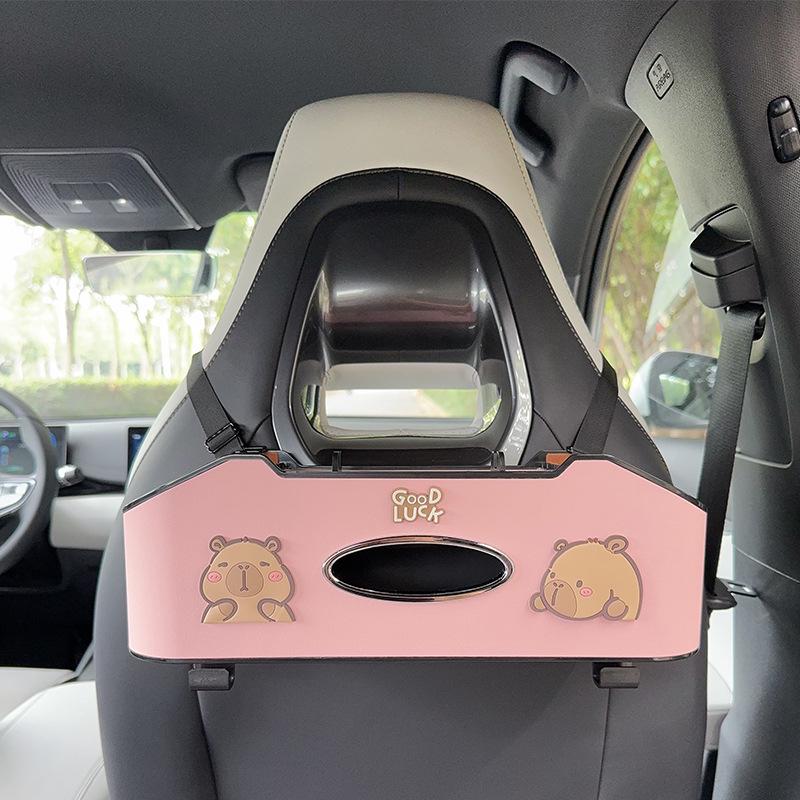 Органайзер на спинку сиденья автомобиля с держателем для салфеток и подстаканником - Многофункциональный органайзер