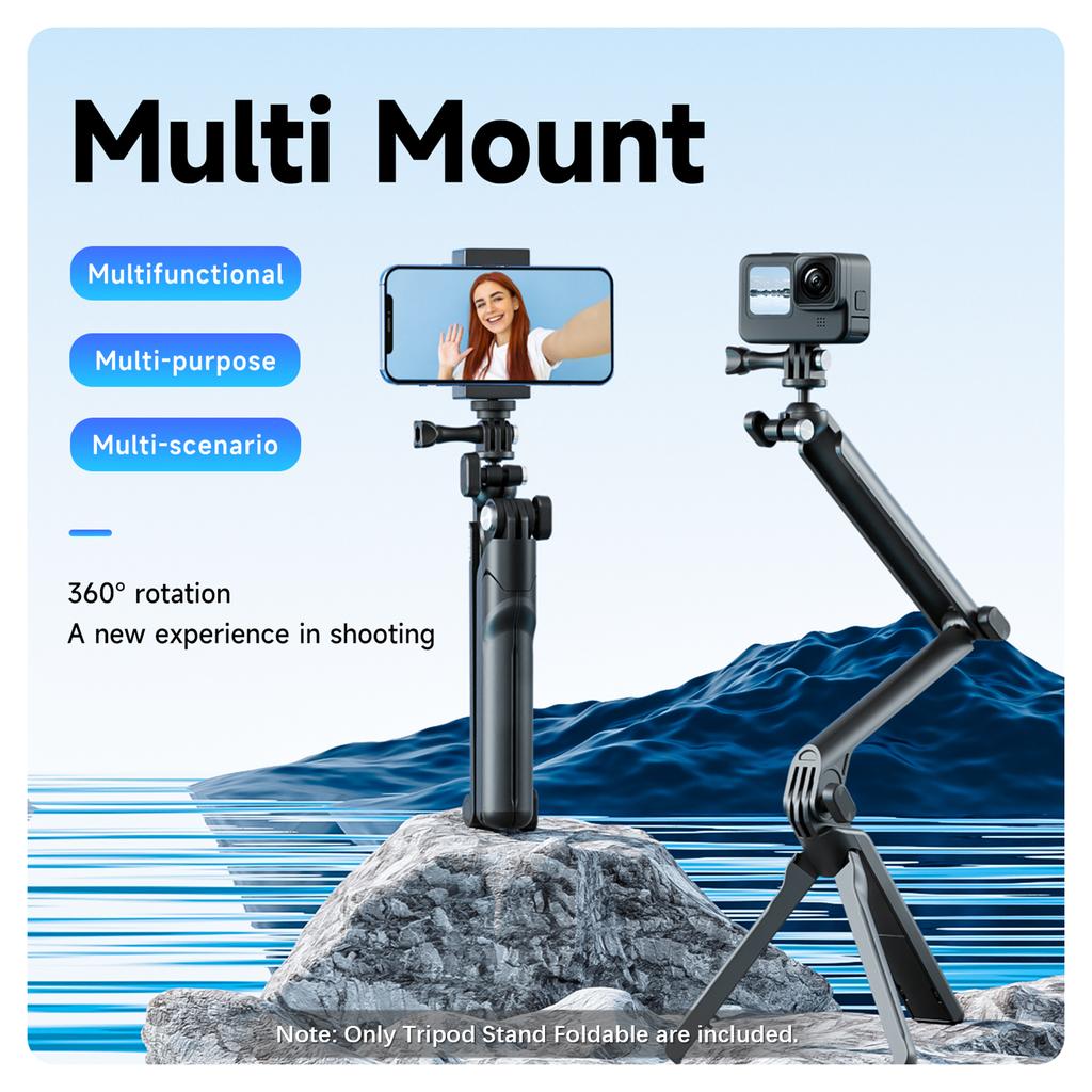 TELESIN TE-TPR-009 Подставка для штатива Складная стойка Вращающаяся на 360 градусов палка для селфи Многофункциональный штатив 3-позиционный