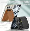 Shell Film Integrated Magnetic Wallet Case For iPhone Duo, Pull Strap Stand, Strong Magnet PU Leather Cover