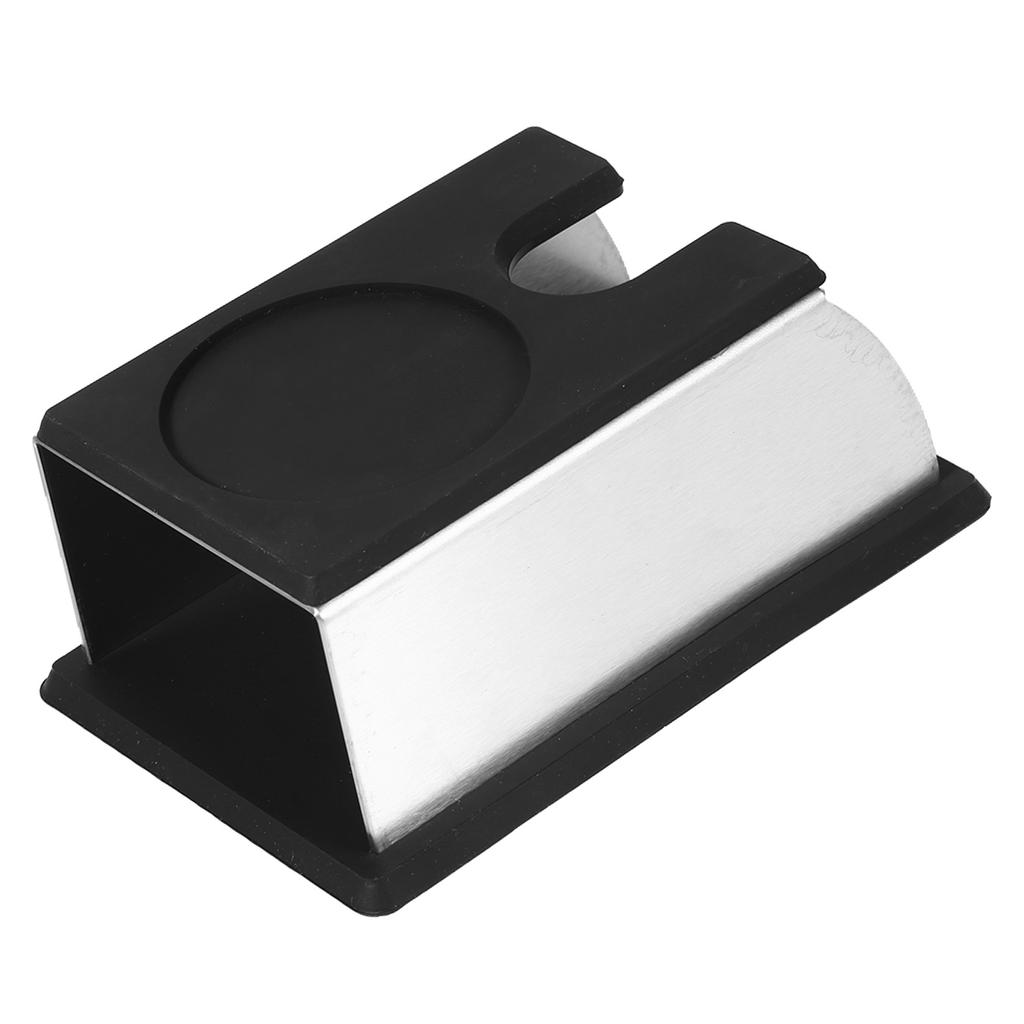 Держатель для темперирования кофе Подставка для кофемашины Стойка для инструмента из нержавеющей стали Силикон (черный)