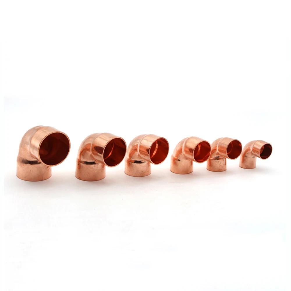1/4" 3/8" 1/2" 6.35 8 10 14 15 16-219мм Внутренний Диаметр Чистая Медь Пайка с Капиллярным Соединением Угольник 90° Сантехнический Фитинг Муфта Кондиционер
