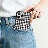 For iPhone 14 Pro Max Magnetic Case EYCASE Grid Series Black Edge TPU + Acrylic Cover