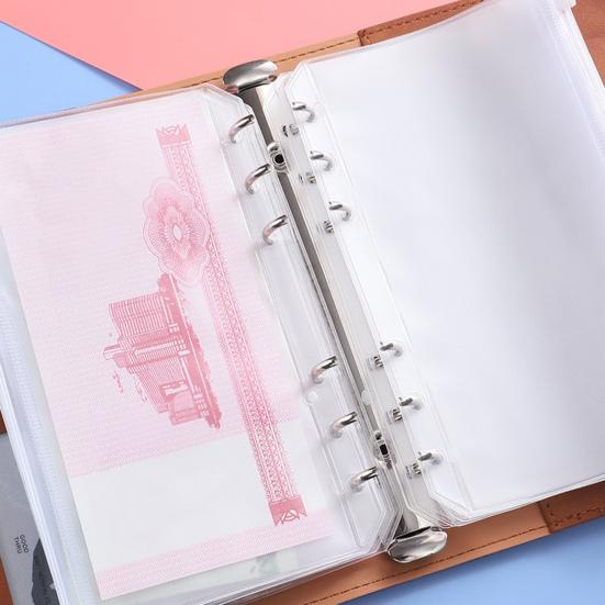 Бюджетный планировщик с пряжкой для дизайна, для хранения из искусственной кожи, 6 колец, бюджетный планировщик, папка для блокнота, офисные принадлежности