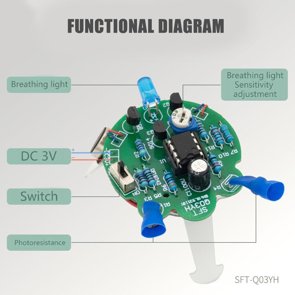 Светодиодный дышащий свет Фоточувствительный датчик Мобильный робот Имитация робота Игрушка Электронная пайка H4S9