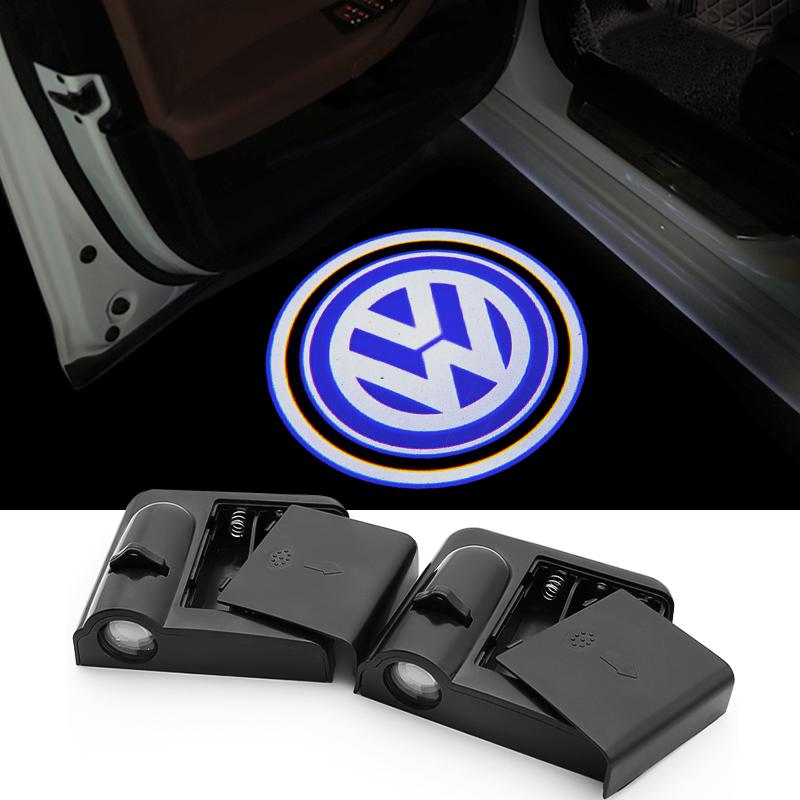 Car Door For Volkswagen Golf Passat Jetta Touareg Polo Sagitar Logo Welcome Light HD Wireless Courtesy Projector LED Accessories