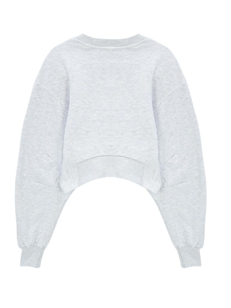 ASIF CALIE Crop Sweatshirt Whitemelange