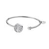 Bangle Bracelet - Lotus Style - Rainbow - White Steel - Women - Authentic