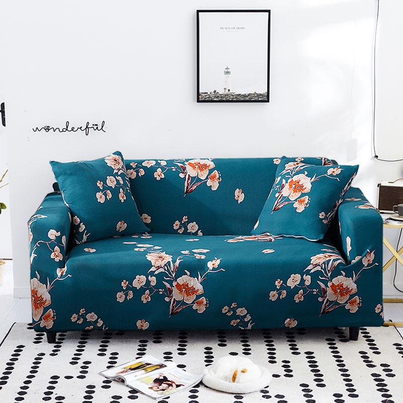 Floral Sofa Cover Fit L-Shaped Stretch Modern Chair Couch Cover Sofa Covers For Living Room Furniture Protector 1/2/3/4 Seater
