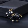Exquisite and Cute Cartoon Zodiac Cow Brooch Niche Design Sense Alloy Dripping Animal Clothing Pin Anti-light Female
