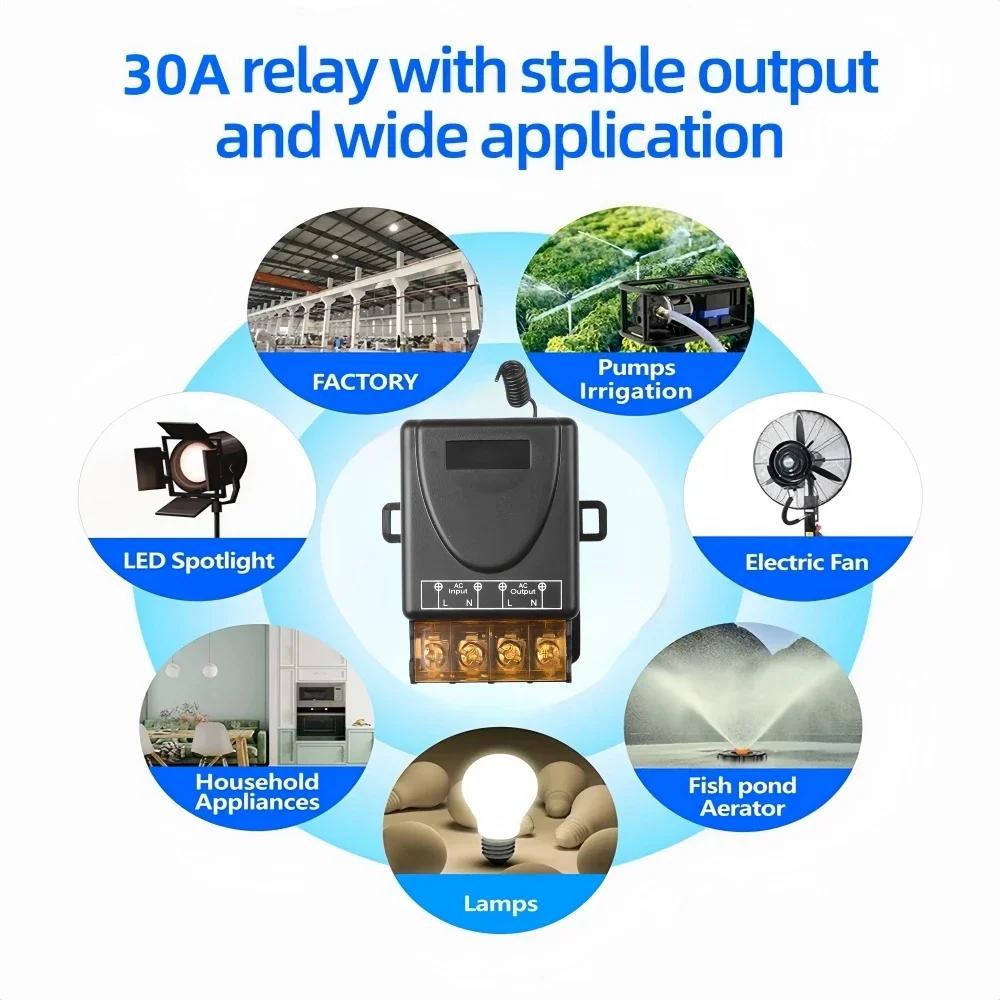 AC 110V 220V 30A Реле Система беспроводного дистанционного управления RF 433МГц Передатчик Вкл Выкл для водонагревателей потолочной светодиодной лампы