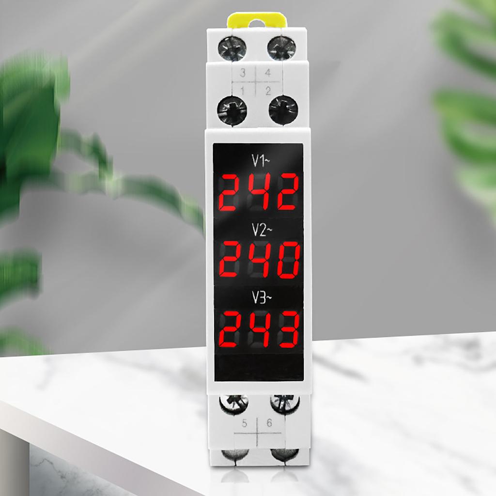 Направляющая Трехфазный вольтметр Модульный индикатор переменного тока Индикатор цифрового дисплея Светодиодный индикатор
