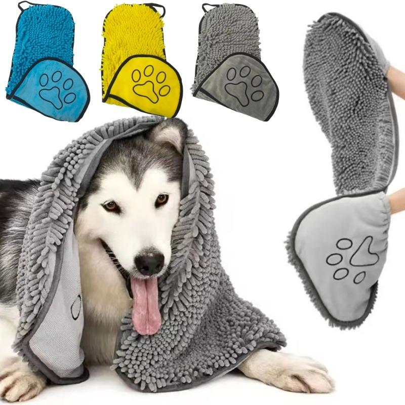 Quick Dry Pet Towel Soft Dog Bath Robe Towel Super Absorbent Cat Bath Towel Convenient Pet Cleaning Washcloth Dog Acssories