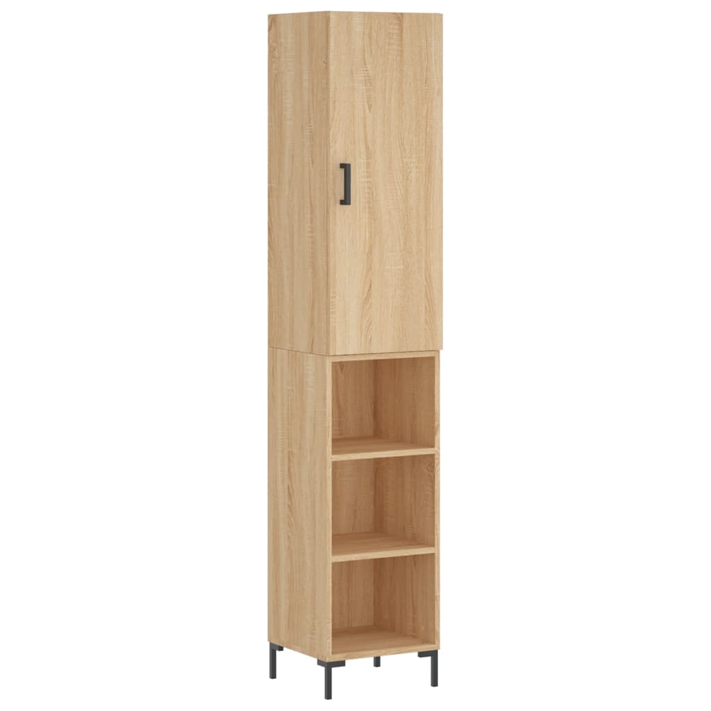 Highboard in Sonoma Oak Finish 34.5 x 34 x 180 cm Particleboard