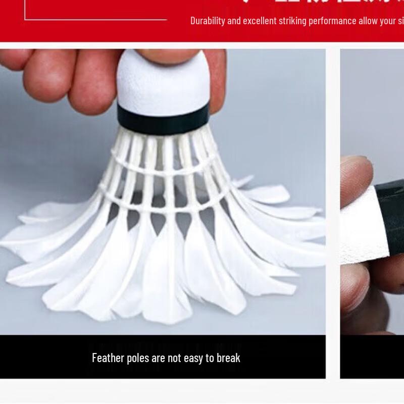 DHS Professional Goose Feather Badminton Shuttlecocks - 12 Pack