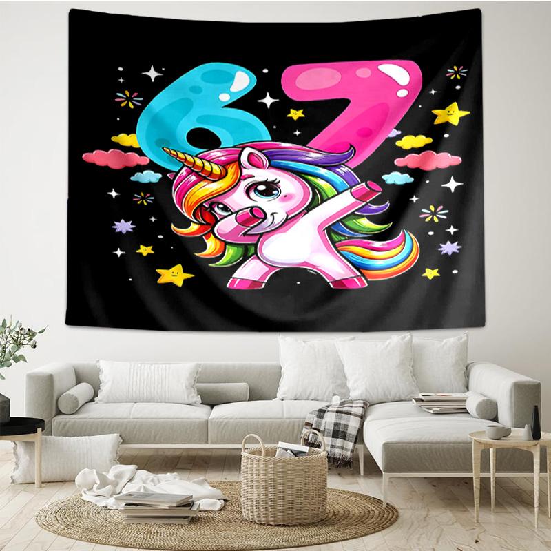 Energy Number 67 Design Tapestry Hanging for Bedroom,Livingroom, Playroom,Decor Art Room Wall Tapestry Holiday and Birthday Gifts