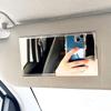 Car Sun Visor Vanity Mirror Stainless Steel Auto Makeup Mirror Unbreakable Rear View Sun Shading Cosmetic Mirror