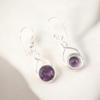 Genuine Purple Amethyst Gemstone 925 Silver Handmade Jewelry Earrings 1.68" CE-15-5