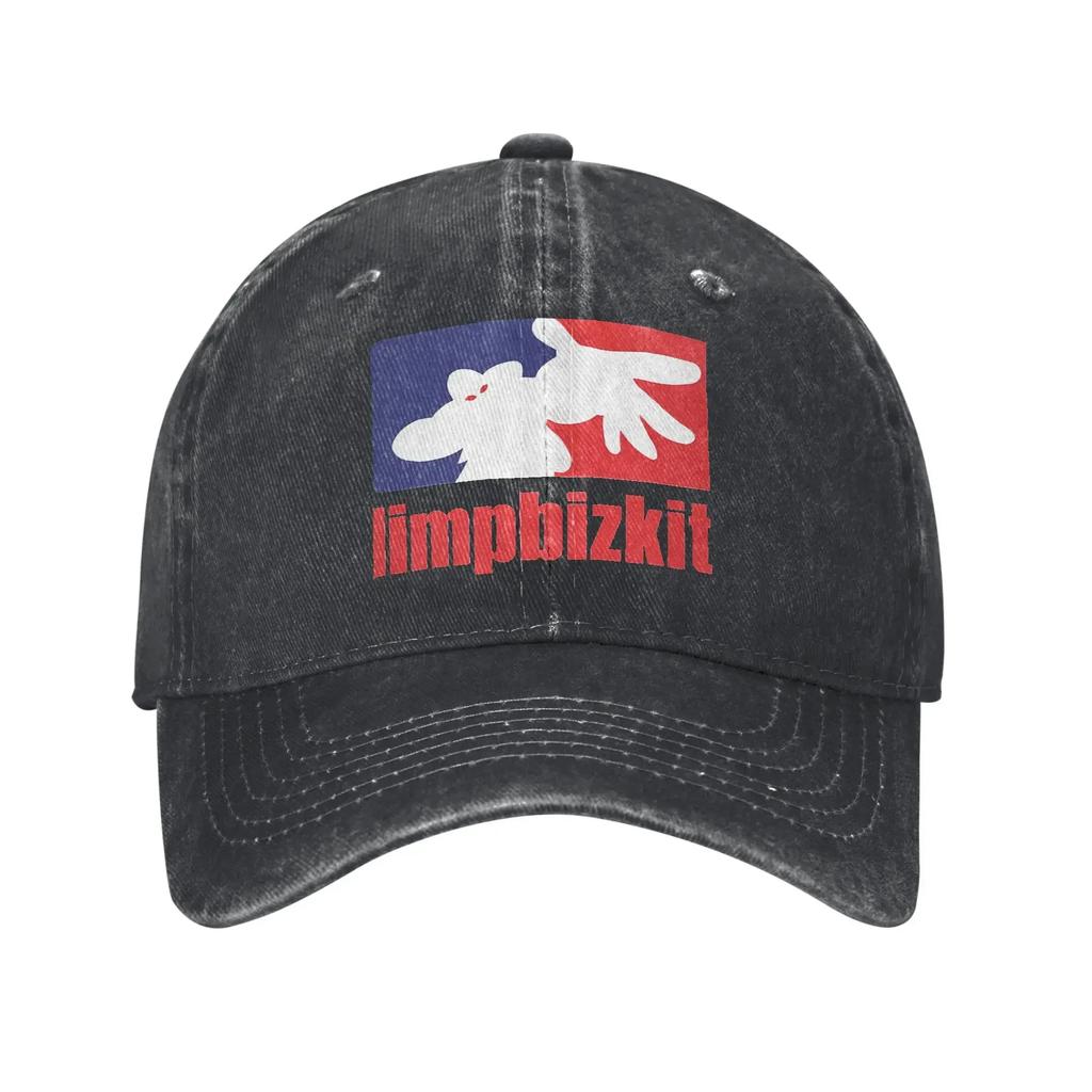 Ретро Бейсболка с Логотипом Группы Limp Bizkit для Мужчин Женщин Потертая Хлопковая Кепка Snapback для Тренировок на Открытом Воздухе Регулируемая Кепка