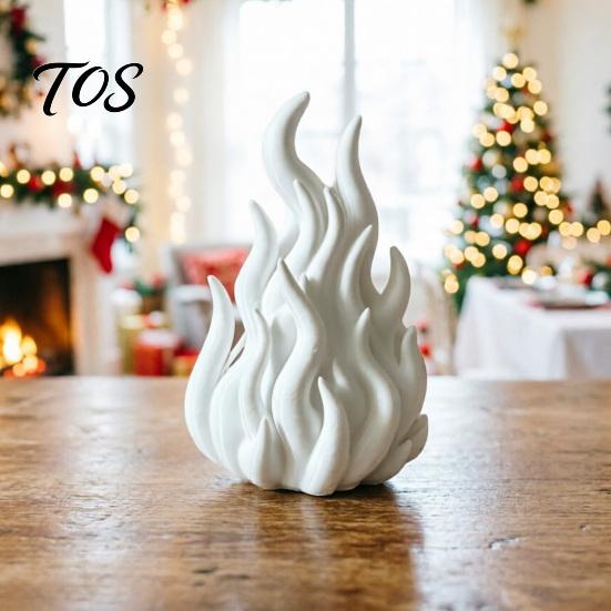 Artistic Desk Light Cover 3D Printed Flame Candle Holder Shade, Gothic Ambient Decor Figurine, Hollow DIY Atmosphere Tealight for Dining Room