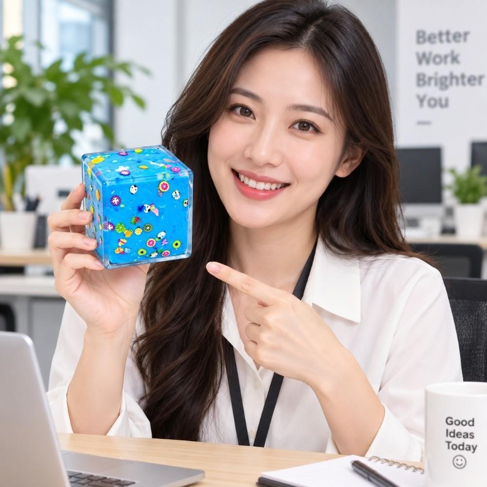 Building Blocks Crunchy Squeezed Cube Sound Effects TPR Fidget Toy Office Desk Toy