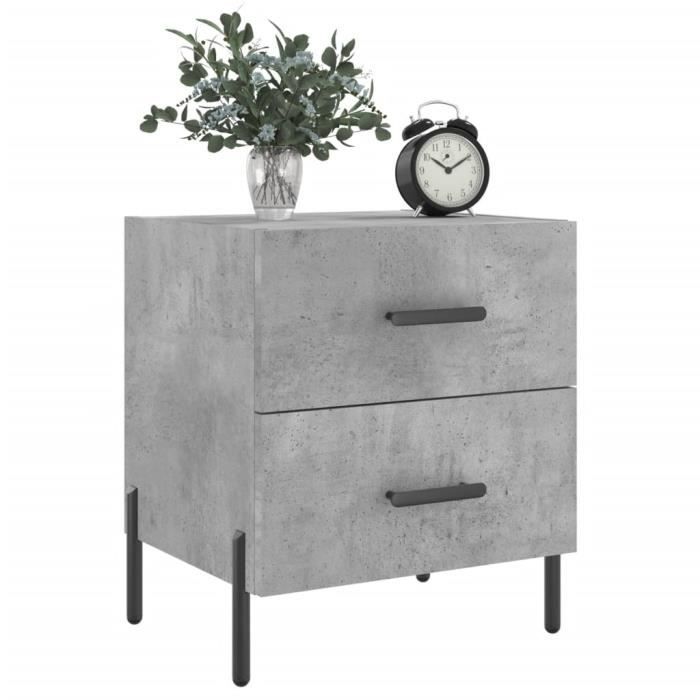 VidaXL Bedside Tables 2pcs Concrete Grey 40x35x47.5cm Engineered Wood 827333