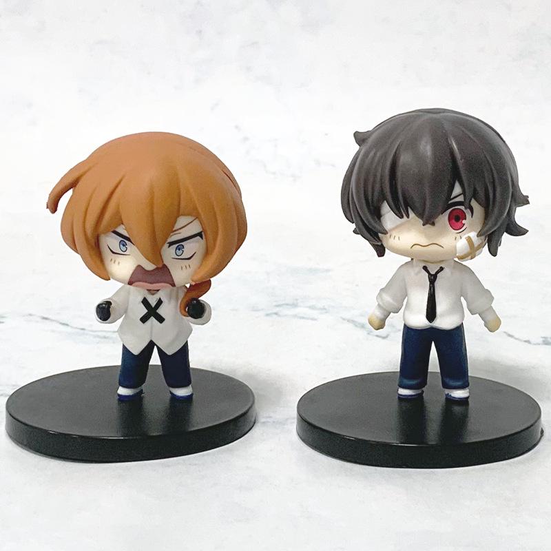 Bungo Stray Dogs Q-версия Дазай Осаму и Накахара Тюя Ручная роспись Фигурки для рабочего стола и Автомобильные украшения.