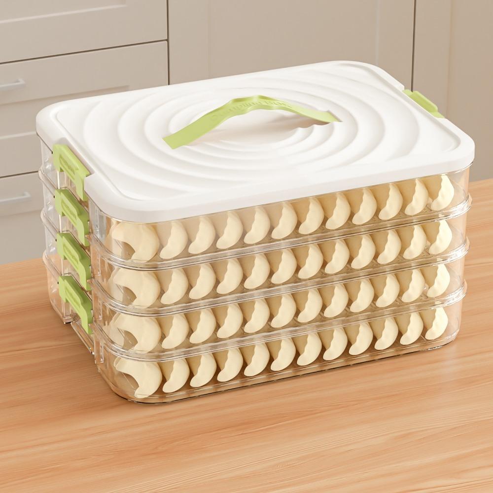 Sealed Wonton Storage Box Plastic Food Egg Frozen Box Food Freezer Storage Box Kitchen