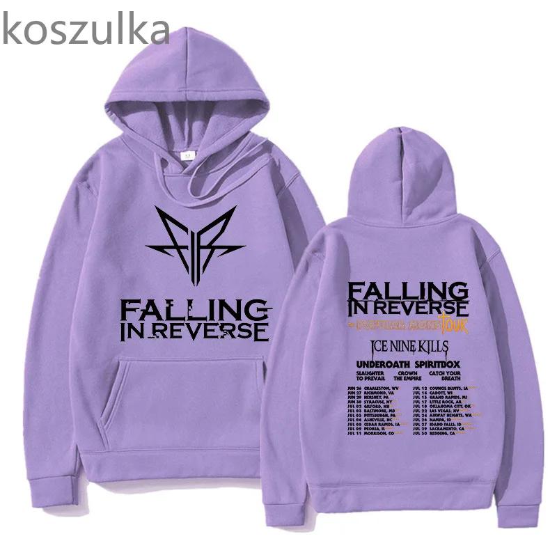 Falling In Reverse Популярная толстовка с капюшоном Mons Повседневная одежда Kawaii Athleisure Печатный дизайн для девочек Толстовки Смешная графическая одежда