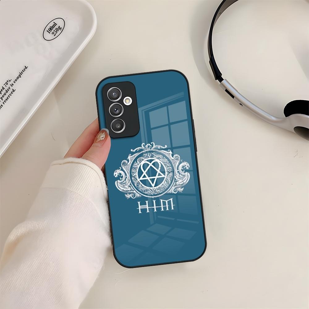 Его Витиеватое Сердцеграмма Чехол для Телефона Стекло Для Samsung S24 S26 S23 S20 S25 S21 S22 Ultra Fe Plus A05 A06 A16 A26 A36 A56 Чехол