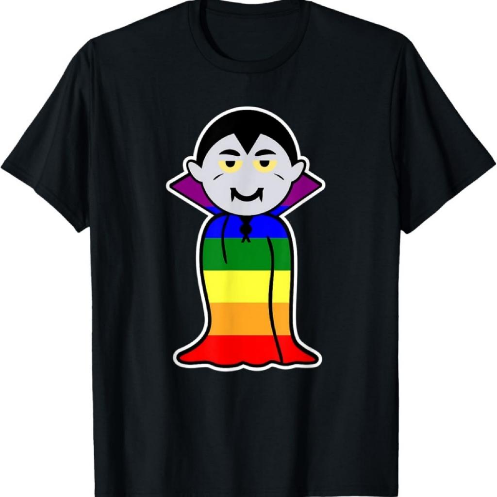 Gay Dracula with Rainbowcolors Cape T-Shirt