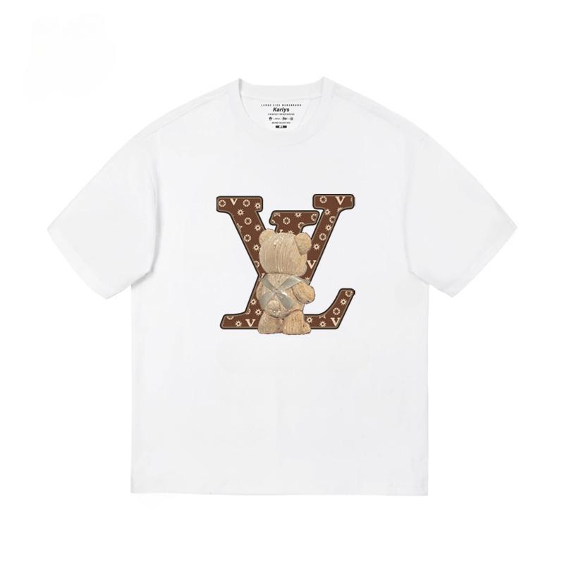 Bear High Street Модный Бренд Свободная Футболка для Полных Мужская с Короткой Рукавом Пятирукавка Чистый Хлопок Большого Размера Верх