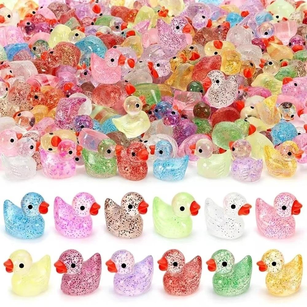 Glittering Resin Duck Figure Toy Mini Small Mini Tiny Ducks Miniature Duck Ornament  Landscape